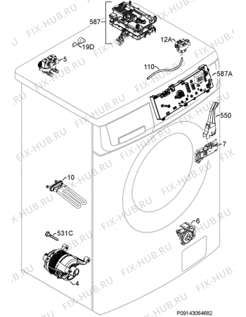 Взрыв-схема стиральной машины Zanussi ZWG7160P - Схема узла Electrical equipment 268